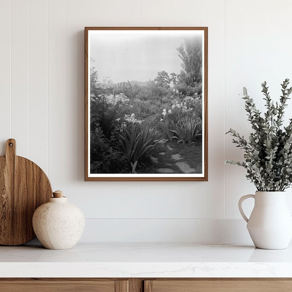 Vintage Garden Scene in Lynchburg, VA 1900s