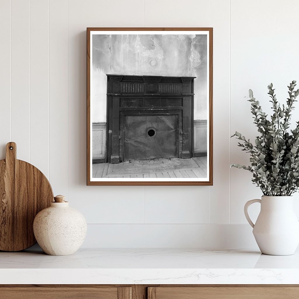 Vintage Fireplace Photo, Chesterfield VA, Early 20th Century