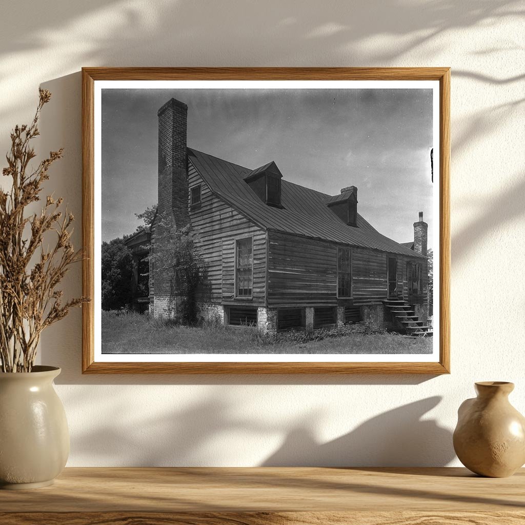 Vintage Wooden Building in Blandfields, VA, 1953