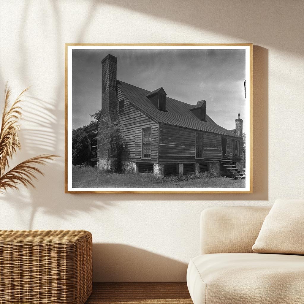 Vintage Wooden Building in Blandfields, VA, 1953