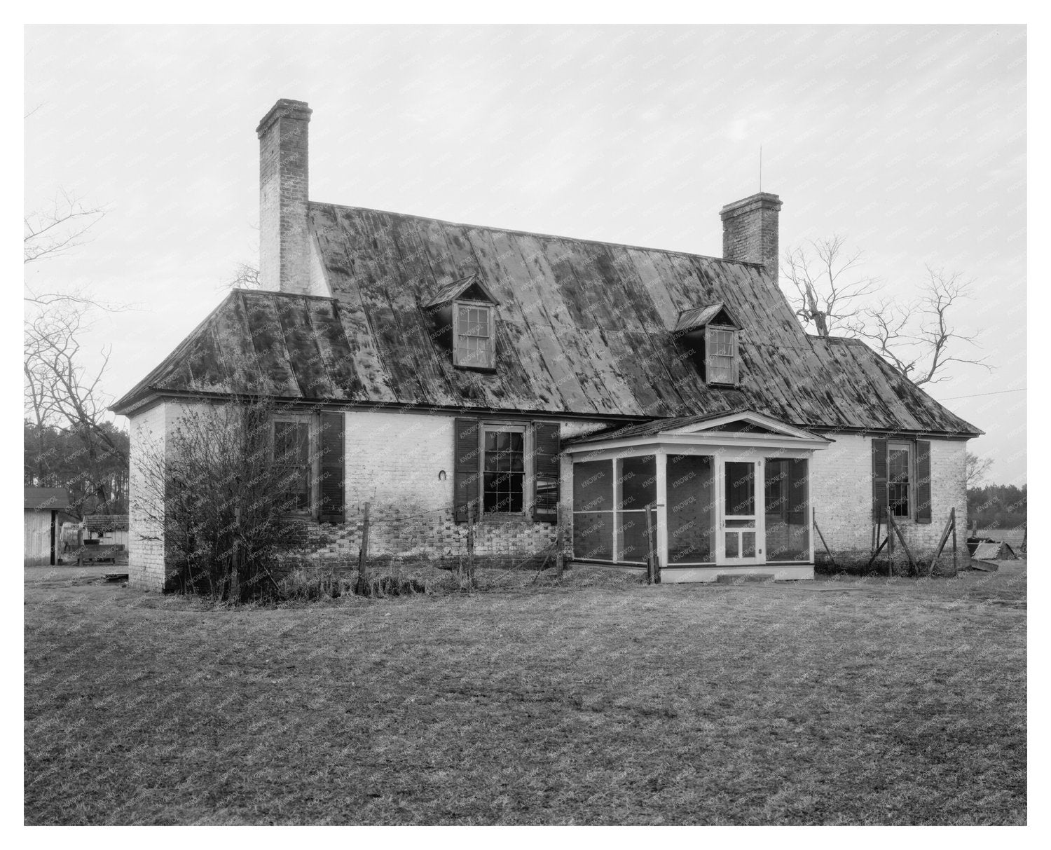 Vintage Photograph of 1700s Building in White Marsh, VA