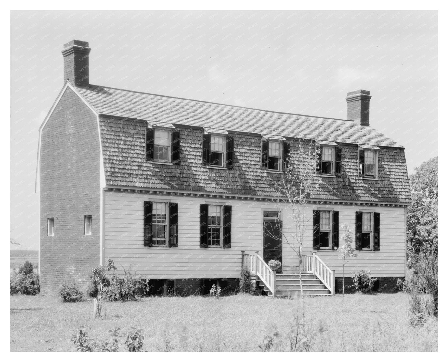 King & Queen County VA Gambrel Roof Architecture 1920s