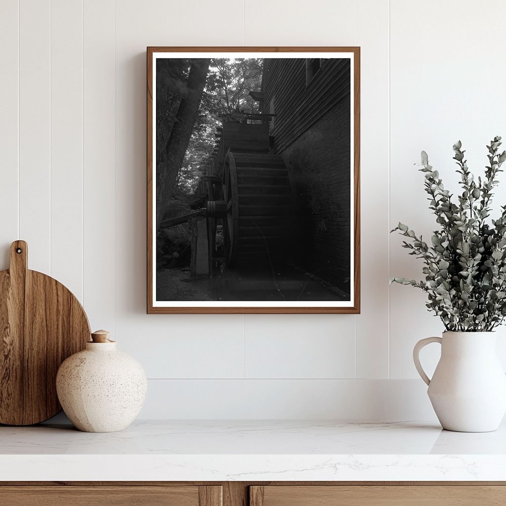 King William County VA Vintage Waterwheel Mill Photo 1900s