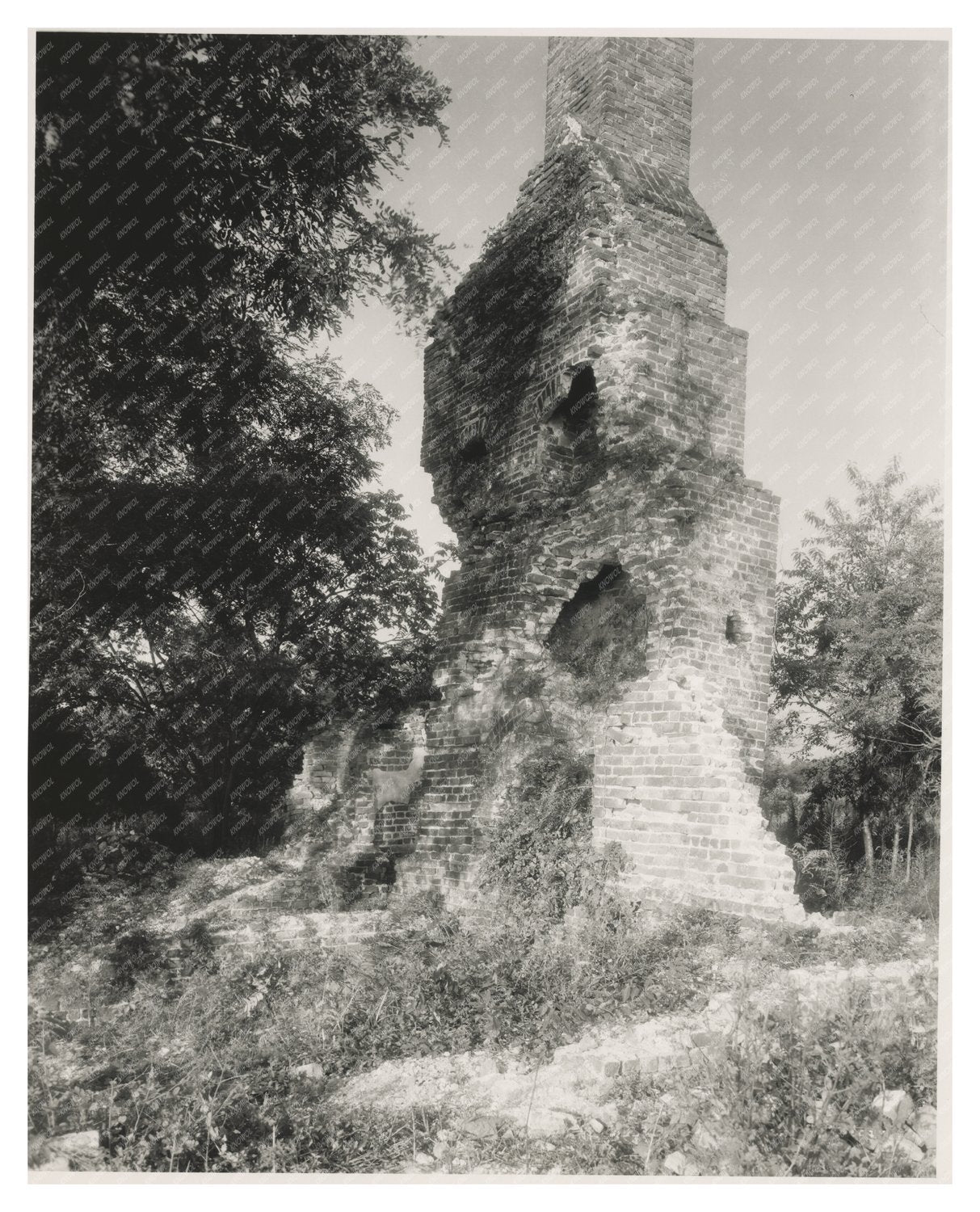1953 Vintage Photo of Lancaster Ruins, Virginia