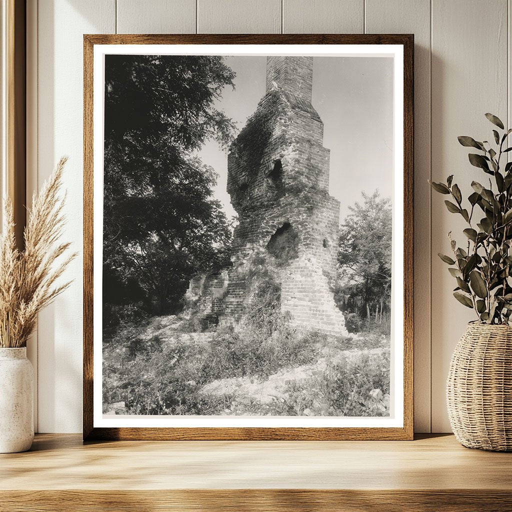 1953 Vintage Photo of Lancaster Ruins, Virginia