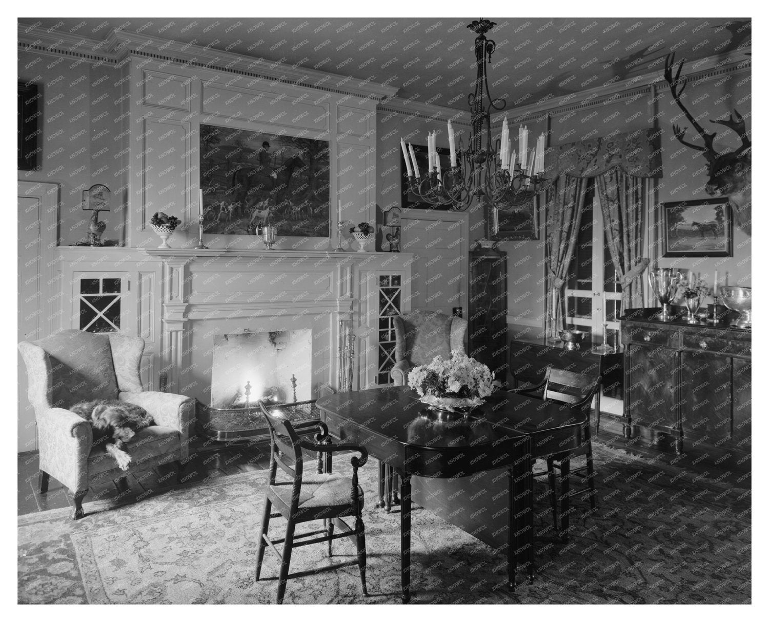 Loudoun County VA Interior Scene Photograph 1900s