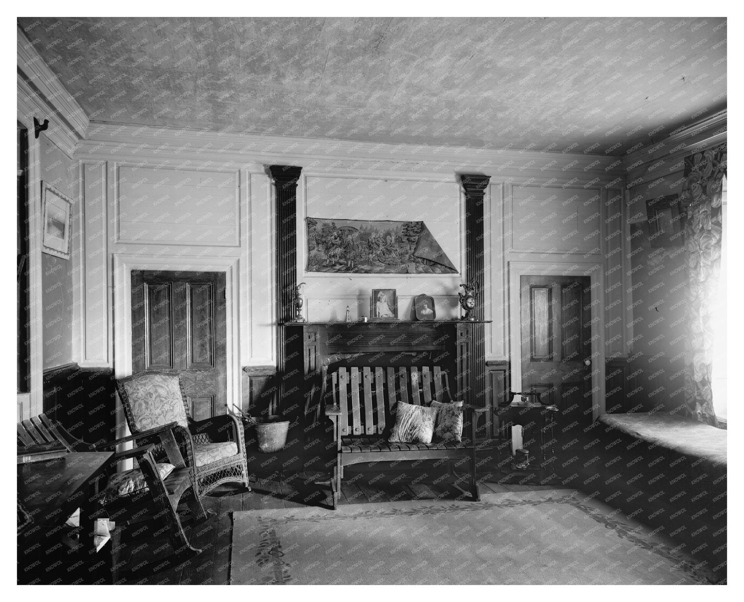 Armistead Home Interior, Mathews County, VA, Mid-20th Centur