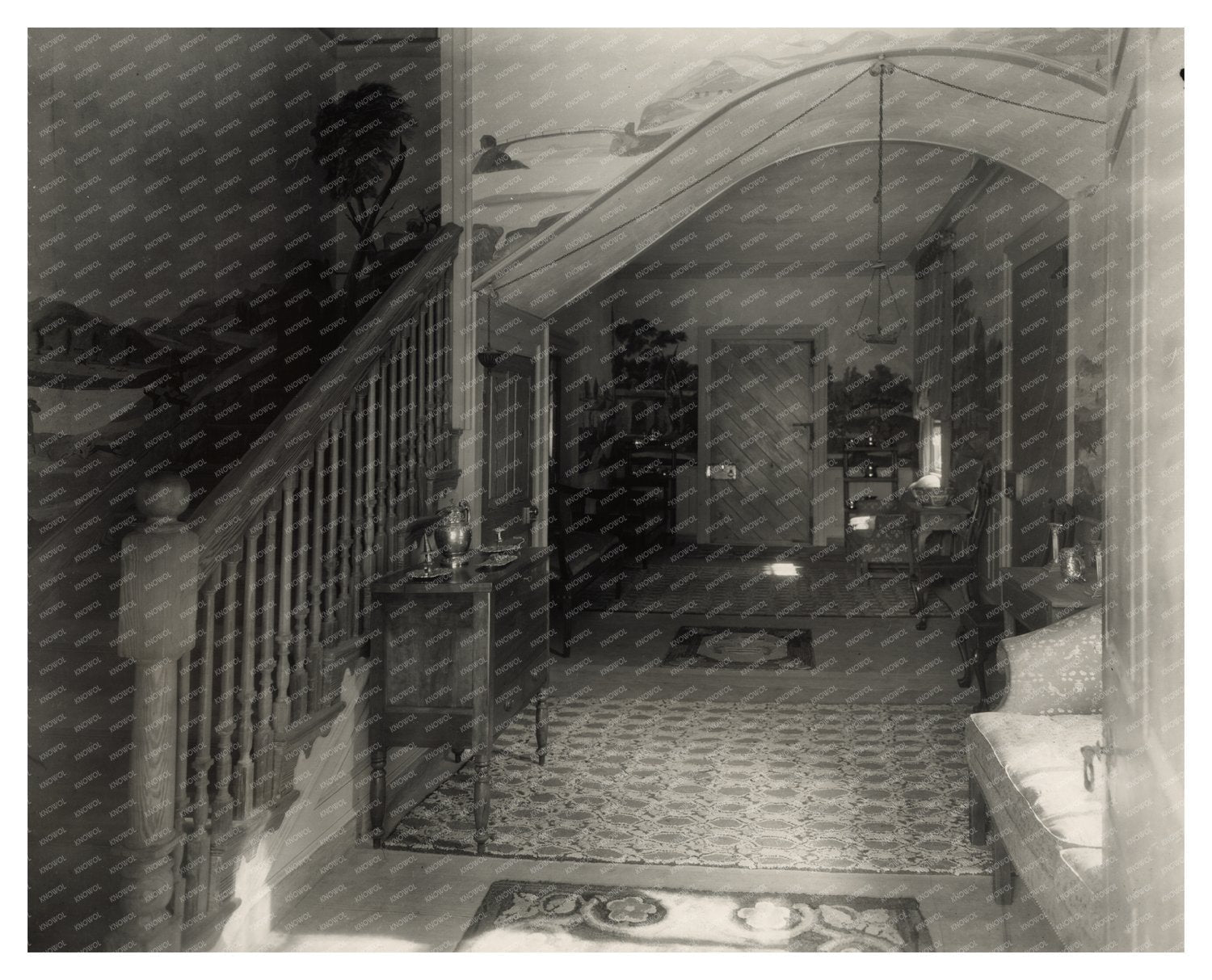 1834 Entrance Hall, Eastville, Virginia - Vintage Photo