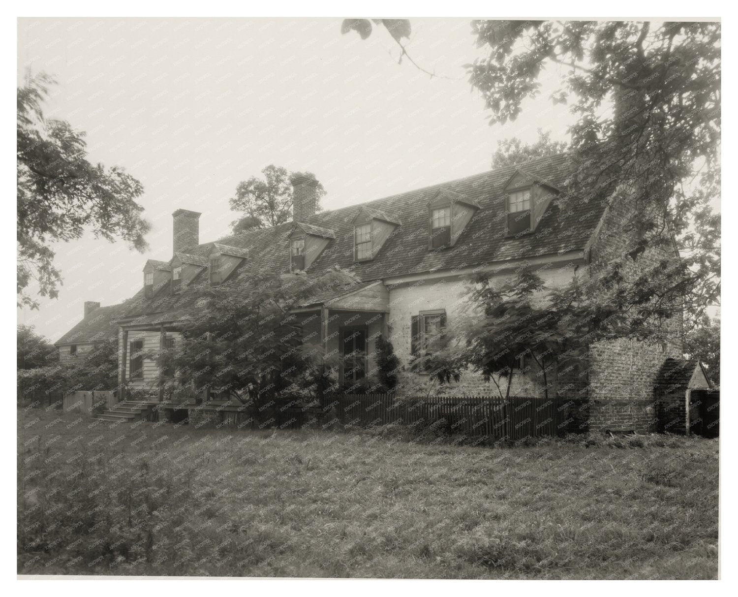 Historic Brick House in Franktown, VA - 1953 Photo