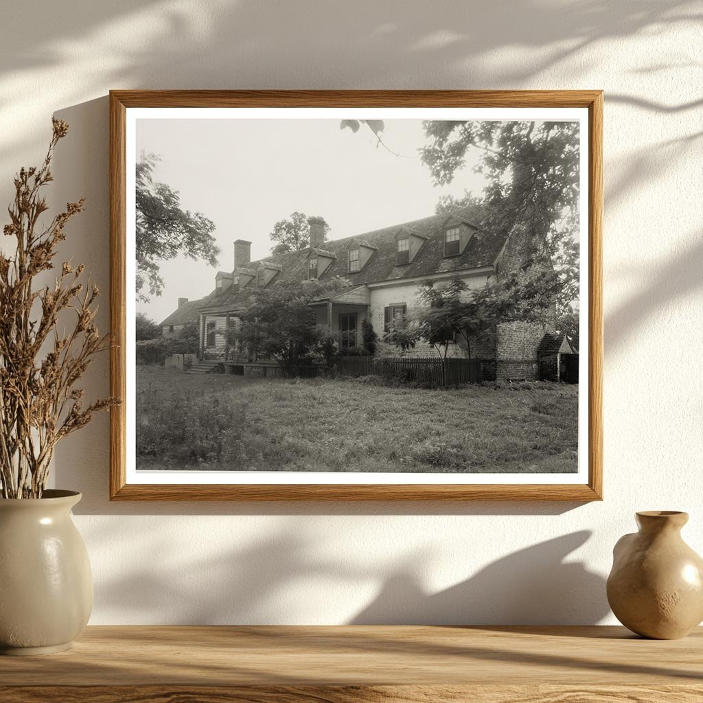 Historic Brick House in Franktown, VA - 1953 Photo