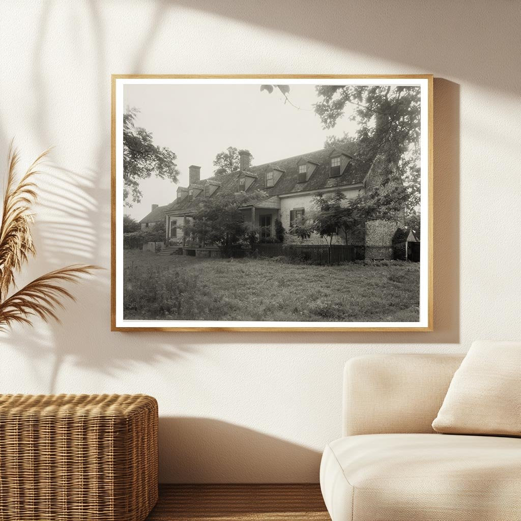 Historic Brick House in Franktown, VA - 1953 Photo