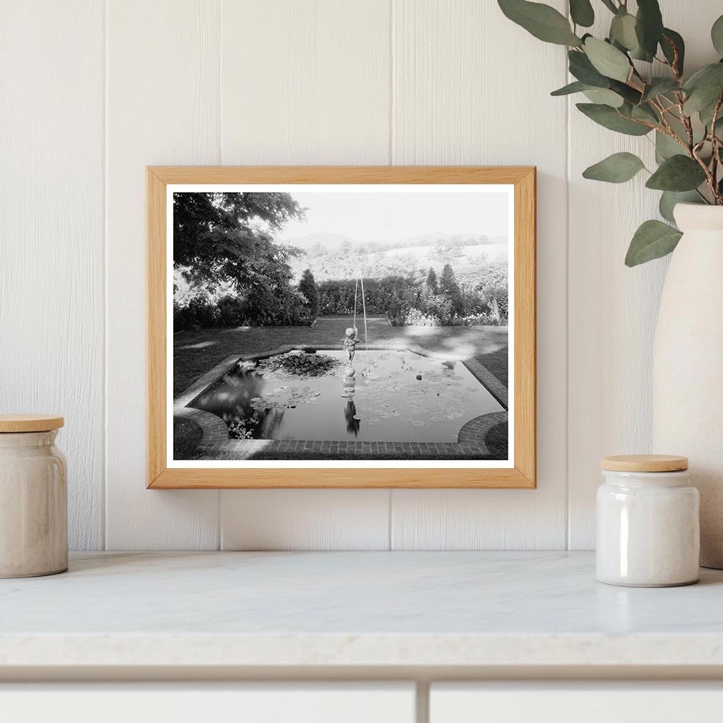 Vintage Garden Scene, Hollins, VA, 20th Century Photo