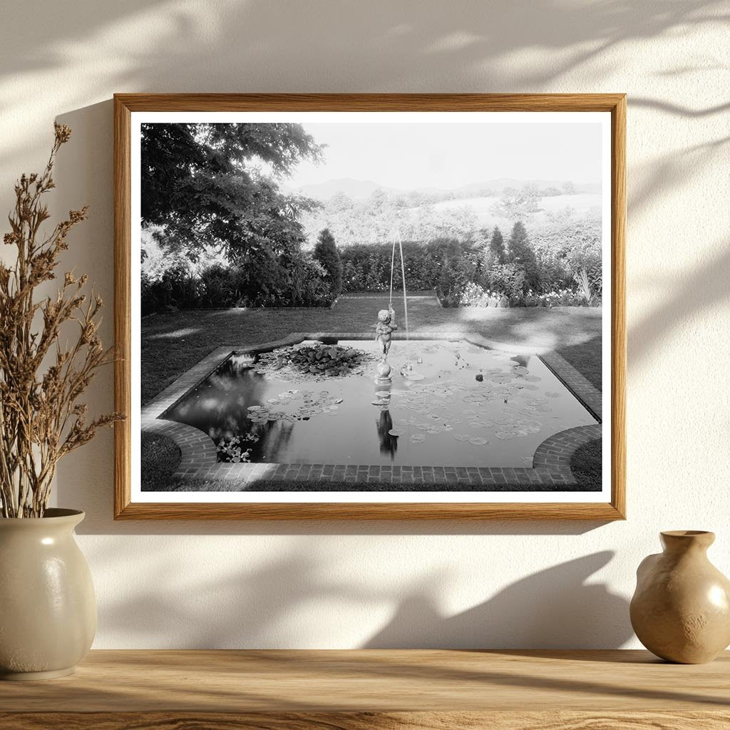 Vintage Garden Scene, Hollins, VA, 20th Century Photo