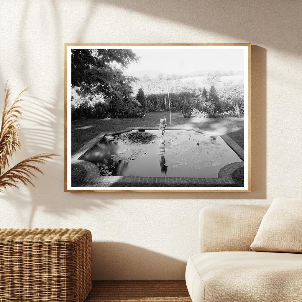 Vintage Garden Scene, Hollins, VA, 20th Century Photo