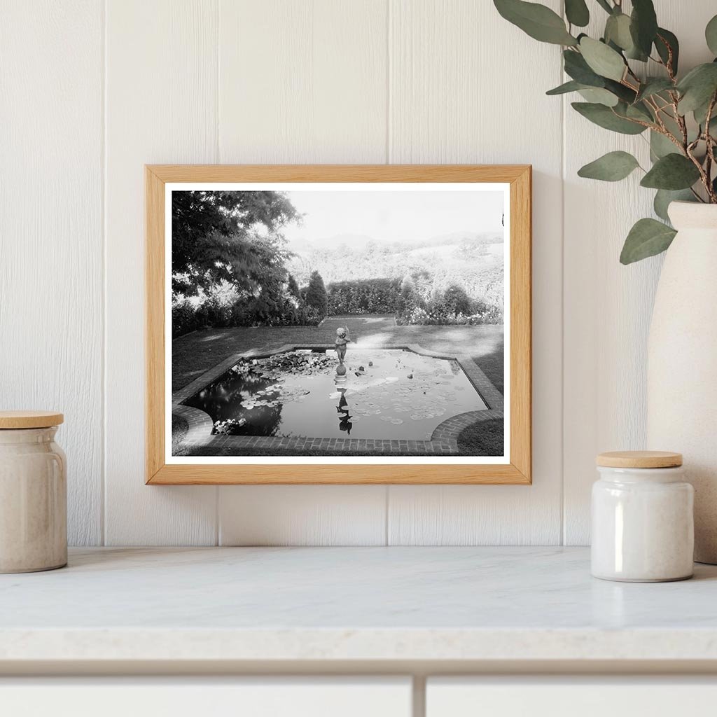 Hollins, VA Garden Scene Photograph, Early 20th Century