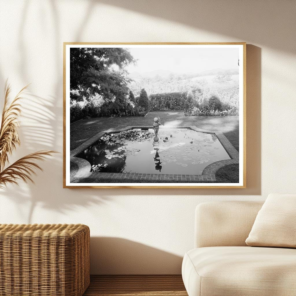 Hollins, VA Garden Scene Photograph, Early 20th Century