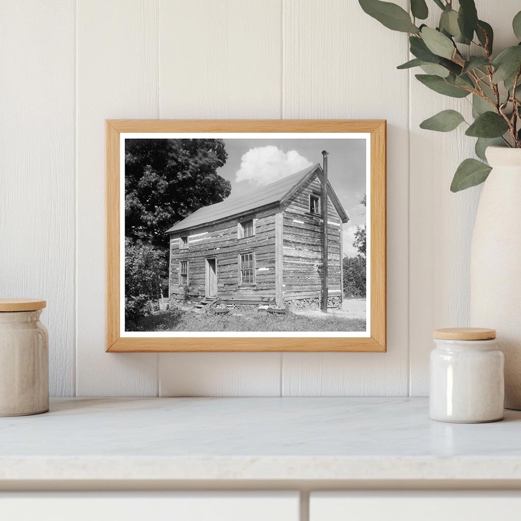 Vintage Log Cabin Photograph, Spotsylvania VA, 1953