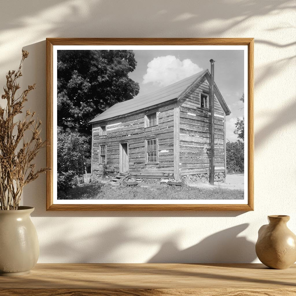 Vintage Log Cabin Photograph, Spotsylvania VA, 1953