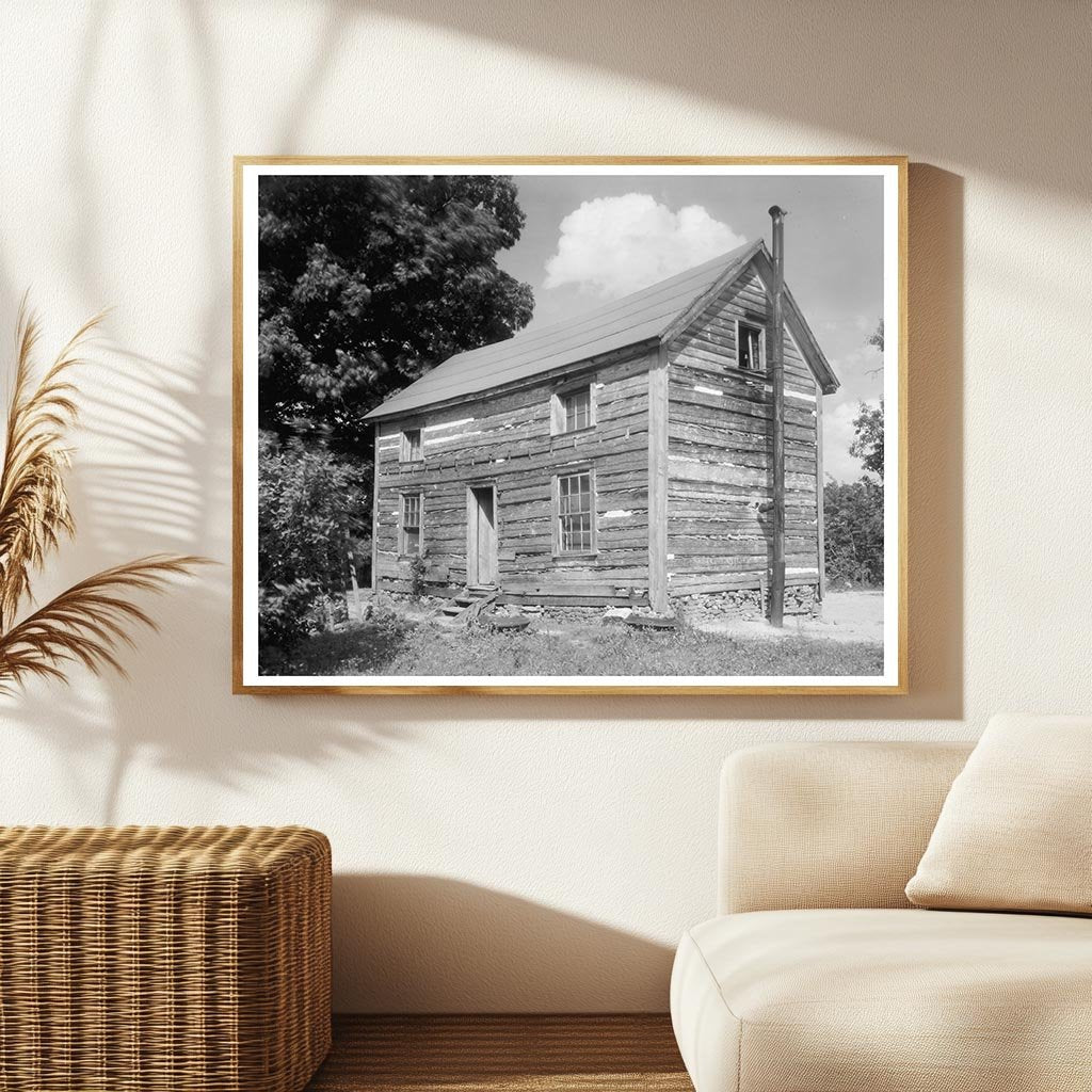 Vintage Log Cabin Photograph, Spotsylvania VA, 1953