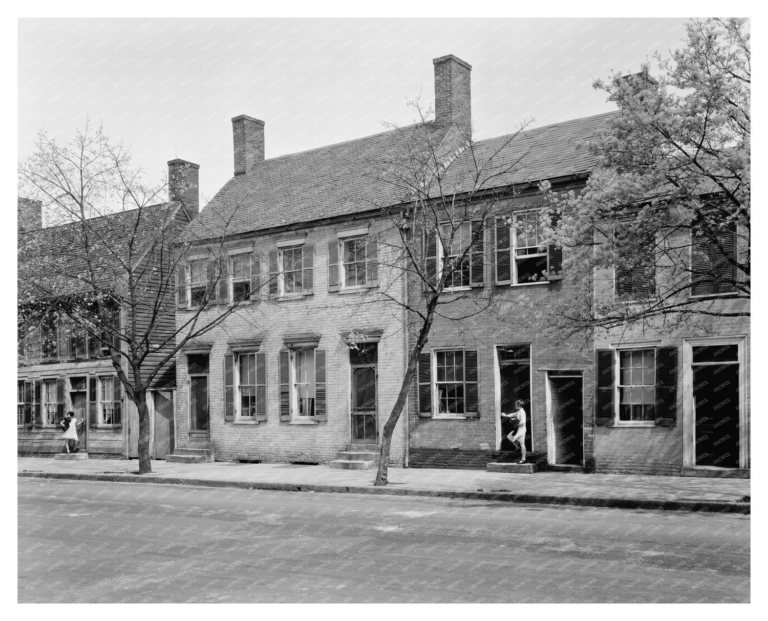 Fredericksburg VA Row Houses - Vintage Photo 1953
