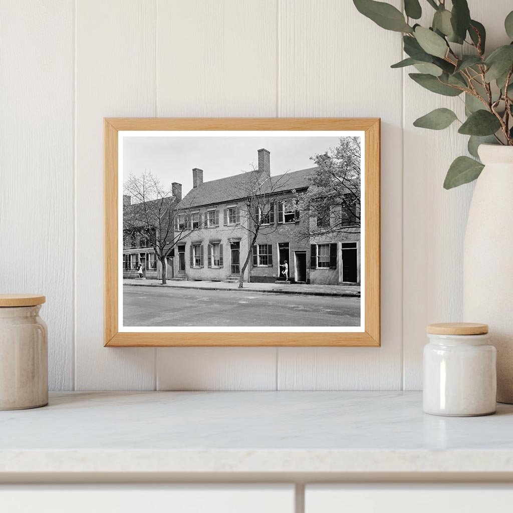 Fredericksburg VA Row Houses - Vintage Photo 1953