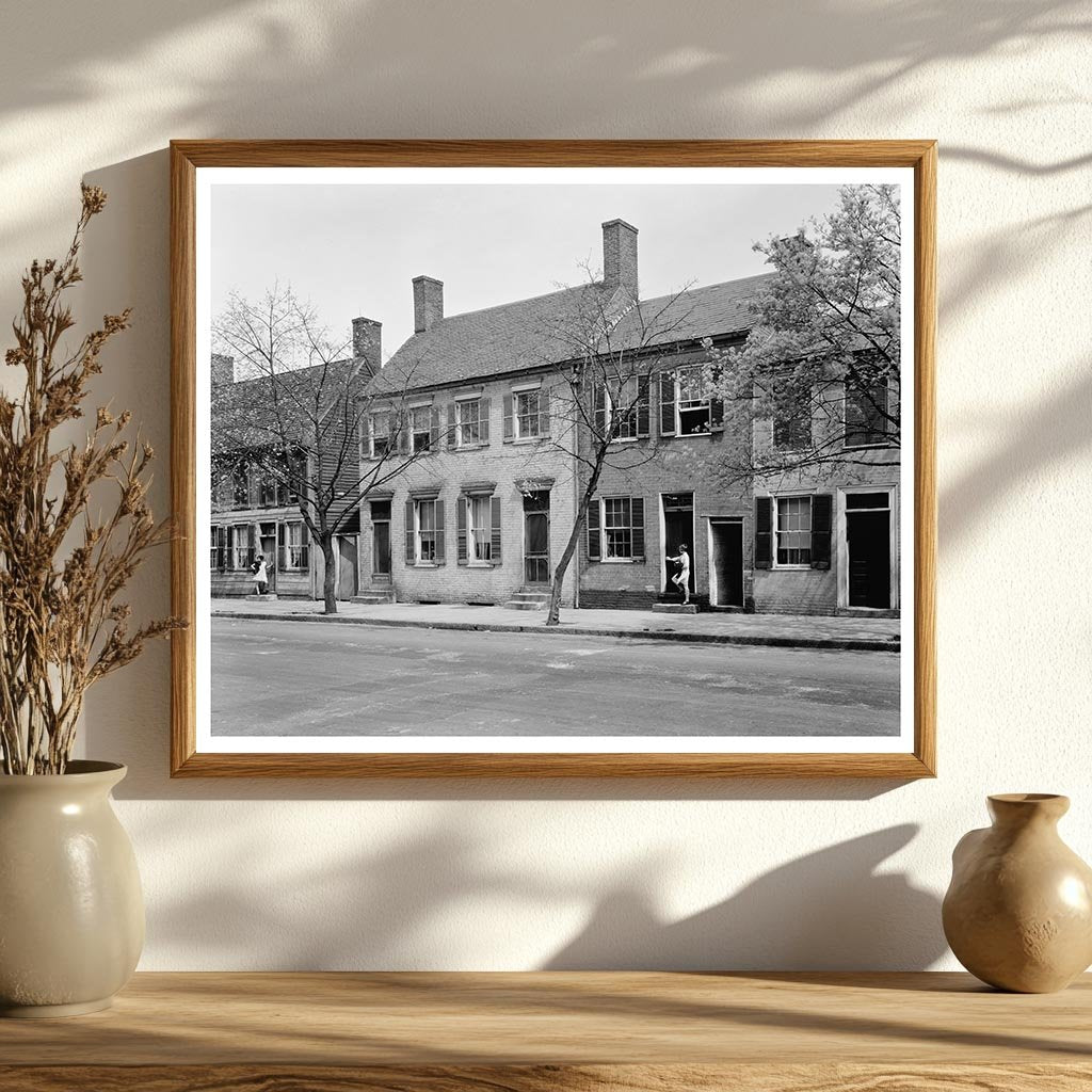 Fredericksburg VA Row Houses - Vintage Photo 1953