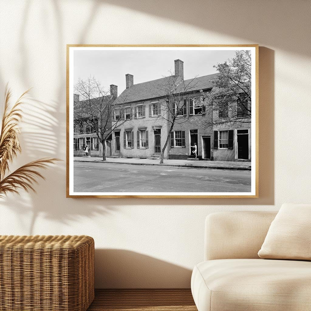 Fredericksburg VA Row Houses - Vintage Photo 1953