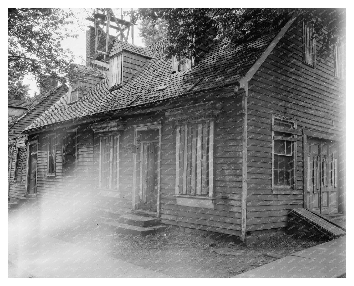 Vintage Fredericksburg Architecture Photo, Virginia 1953