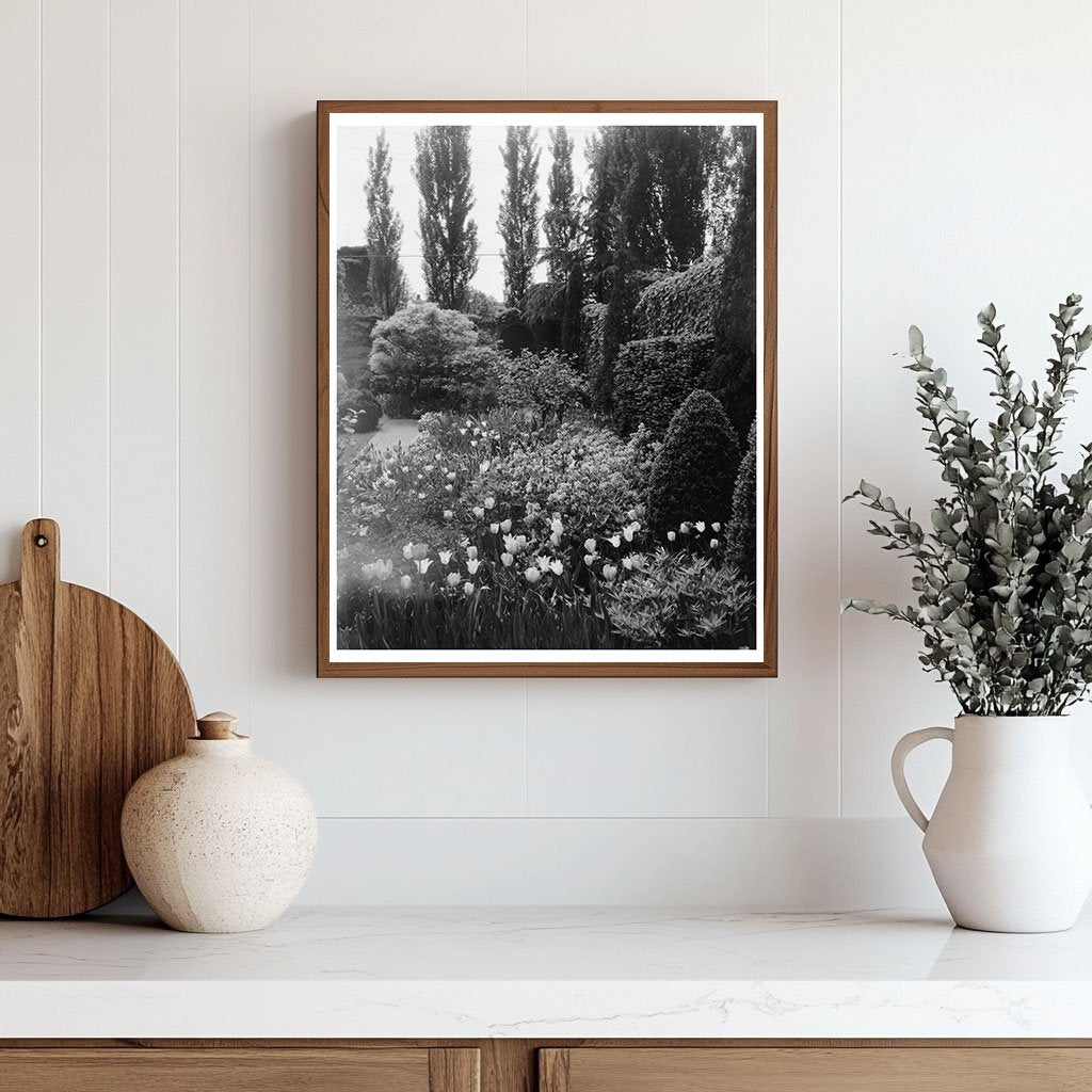 Vintage Garden Scene, Richmond VA 20th Century