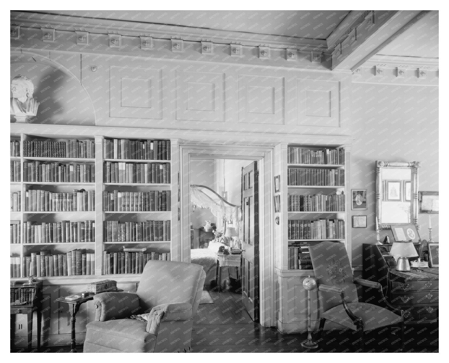 Alexandria VA Library Interior Photo, Early 20th Century KNOWOL