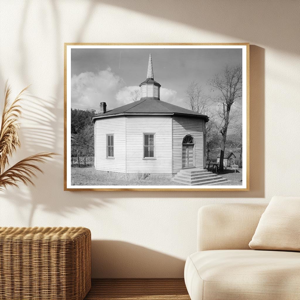 Octagonal Building in Covesville, VA - Early 1900s Photo