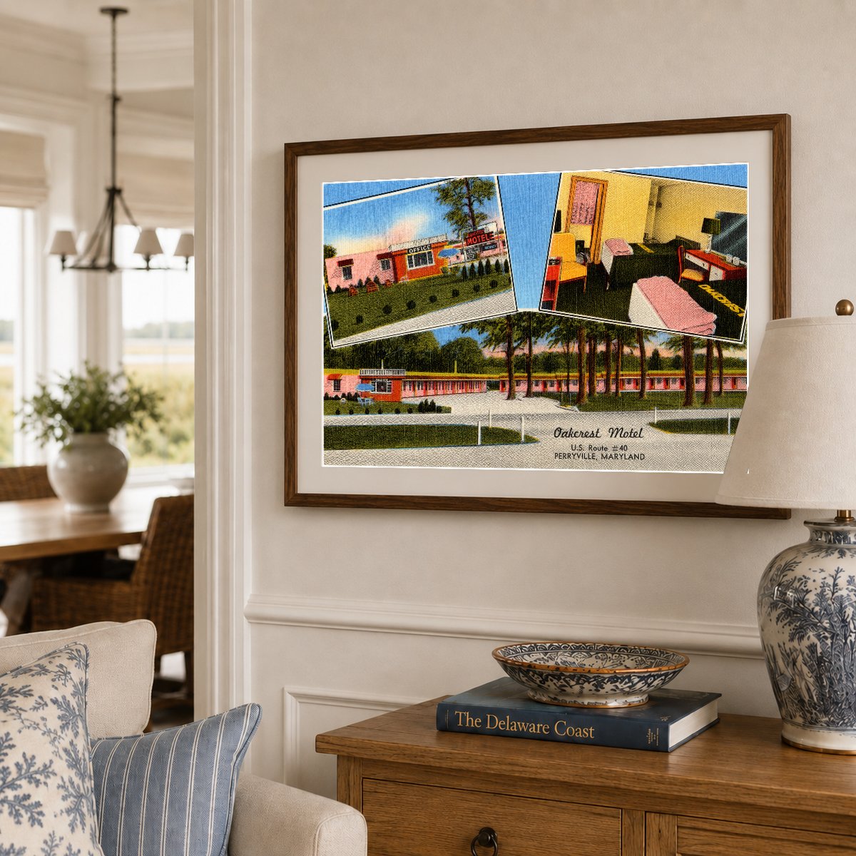 Oakcrest Motel, U.S. Route #40, Perryville, Maryland — Vintage Maryland Postcard