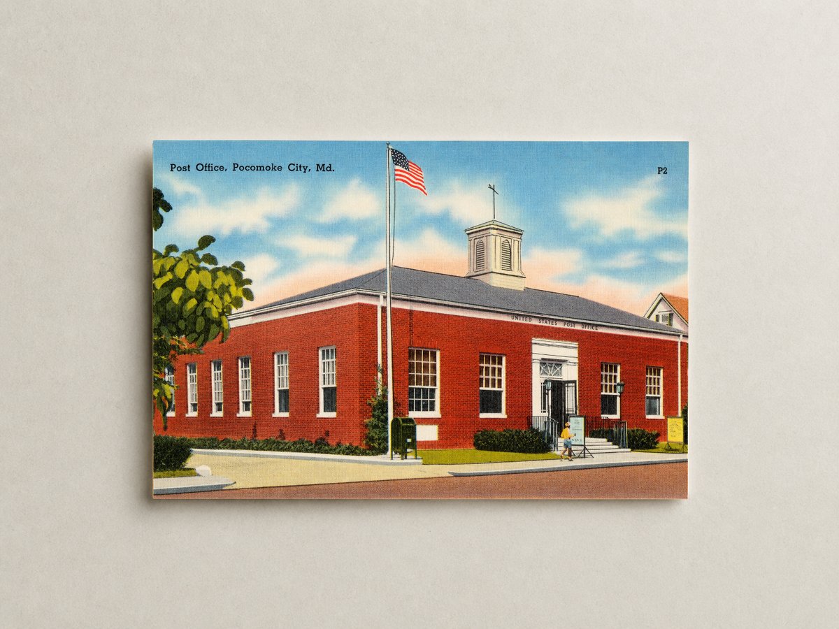 Post Office, Pocomoke City, MD — Vintage Maryland Postcard