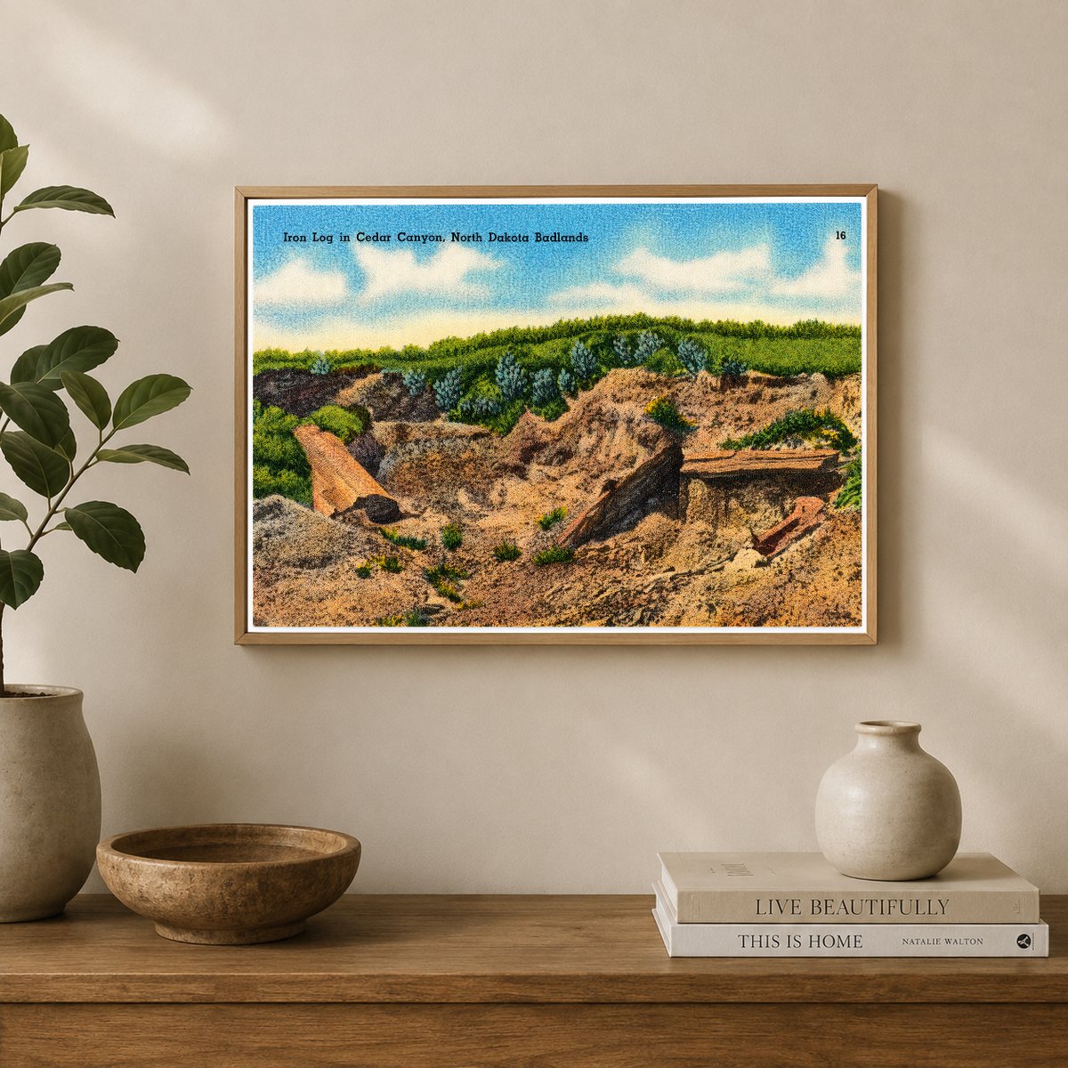 Cedar Canyon, ND: Iron log in Cedar Canyon, North Dakota Badlands