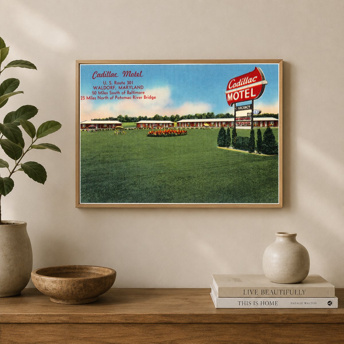 Cadillac Motel, U. S. Route 301, Waldorf, Maryland — Vintage Maryland Postcard