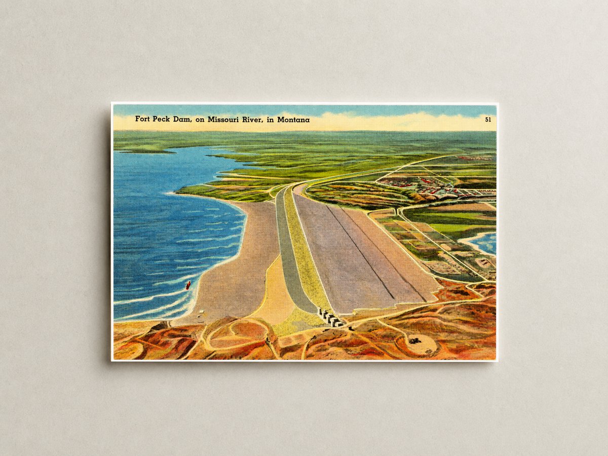 Missouri River, MT: Fort Peck Dam, on Missouri River, in Montana