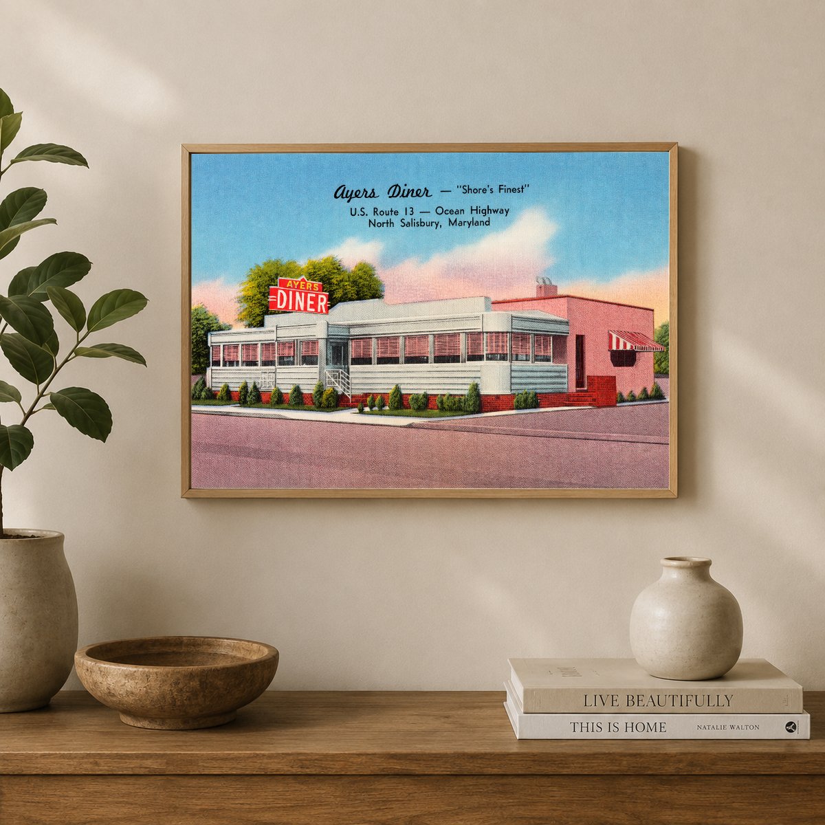 Ayers Diner -- "Shore's Finest", U. S. Route 13 -- Ocean Highway, North Salisbury, Maryland — Vintage Maryland Postcard