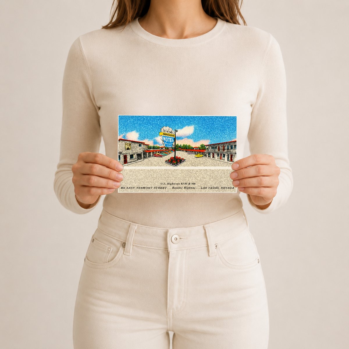 Las Vegas, NV: Ambassador Motel, U.S. Highways 93 - 95 & 466, 902 East Fremont Street... Boulder Highway... Las Vegas