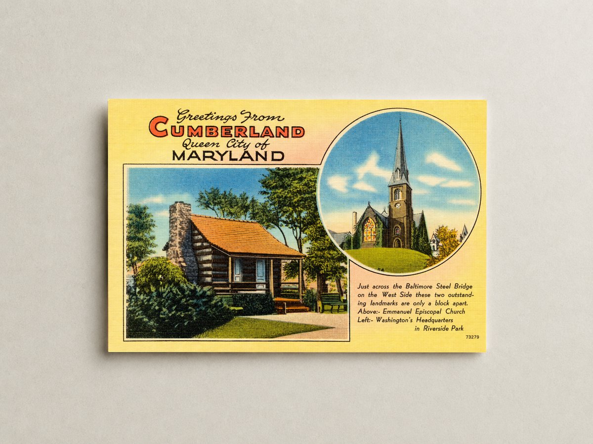 Greetings from Cumberland, Queen City of Maryland — Vintage Maryland Postcard