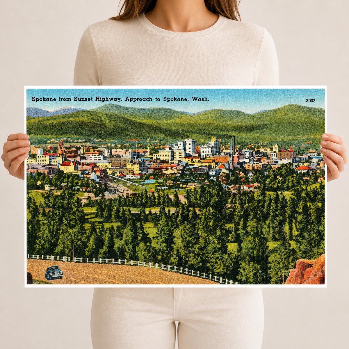 Spokane, WA: Spokane from Sunset Highway, approach to Spokane