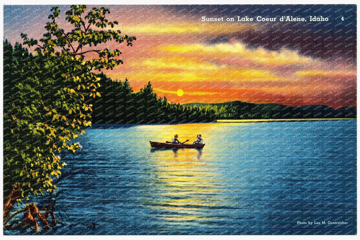 Coeur d'Alene Lake, ID: Sunset on Lake Coeur d'Alene