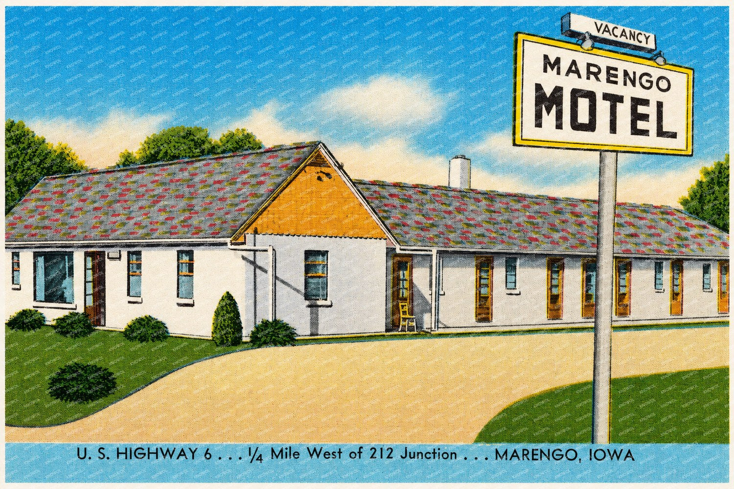 Marengo, IA: Marengo Motel, U. S. Highway 6... 1/4 mile west of 212 Junction... Marengo