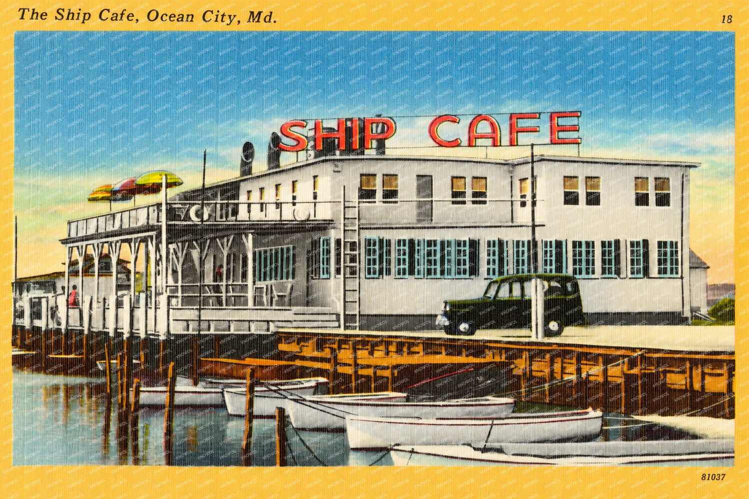 The Ship Cafe, Ocean City, MD — Vintage Maryland Postcard