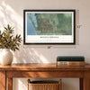 Bonita Springs, Florida map, 12 x 18 inch print in a black frame in an entryway