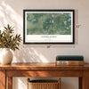 Interlachen, Florida map, 12 x 18 inch print in a black frame in an entryway