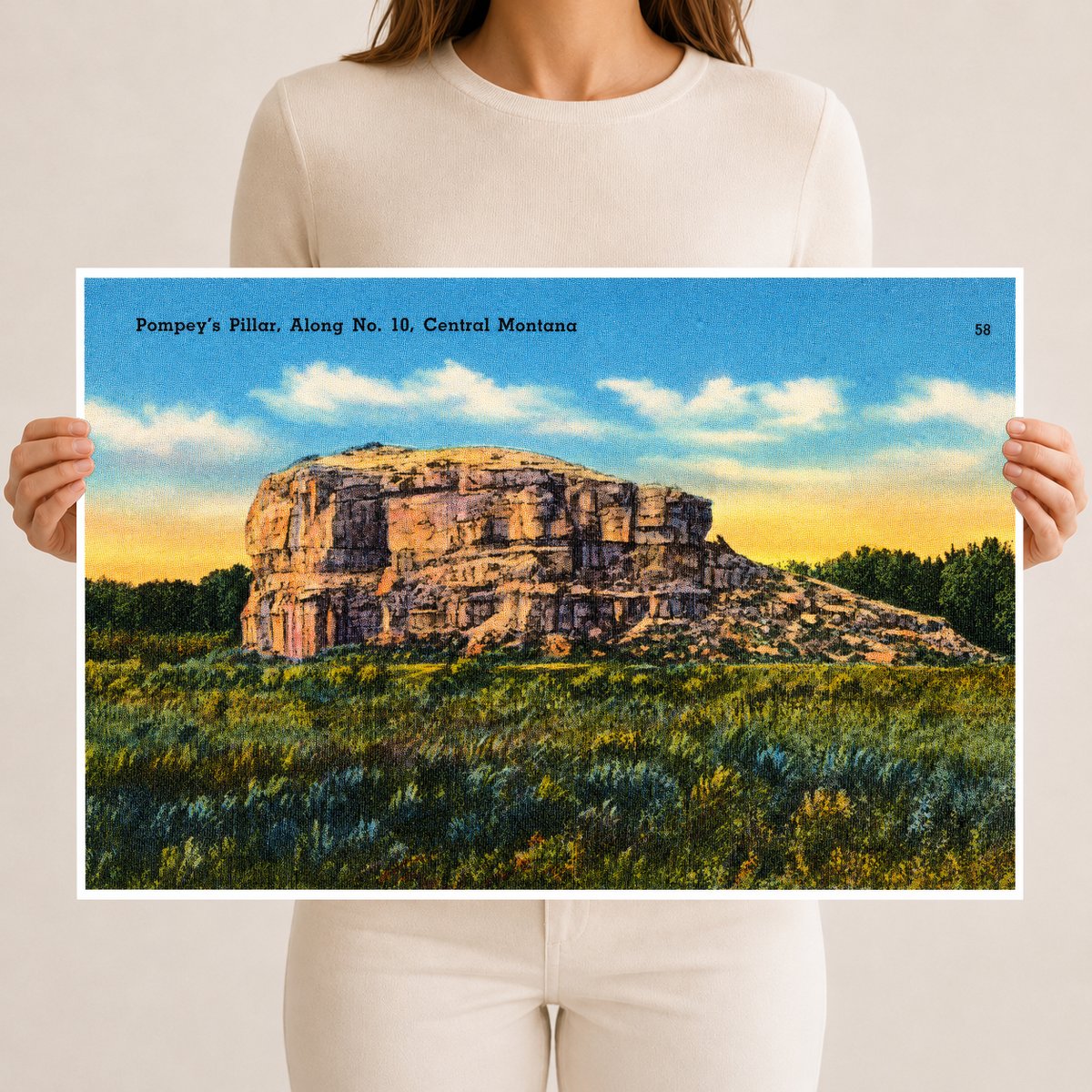 Pompeys Pillar, MT: Pompey's Pillar, along No. 10, Central Montana