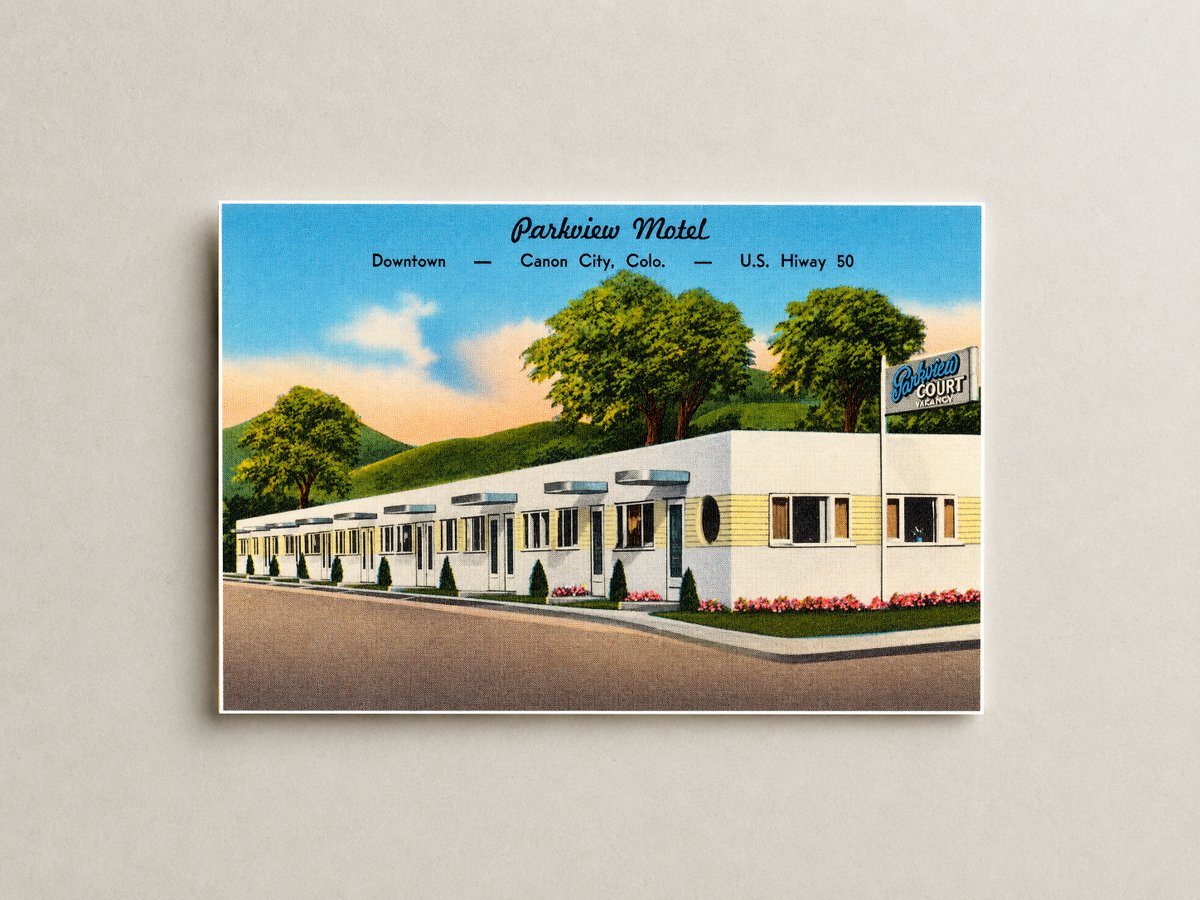 Cañon City, CO: Parkview Motel, downtown -- Canon City, Colo. -- U. S. Hiway 50