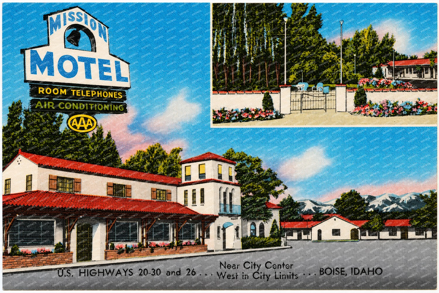 Boise, ID: Mission Motel, near city center, U.S. highways 20-30 and 26, west in city limits