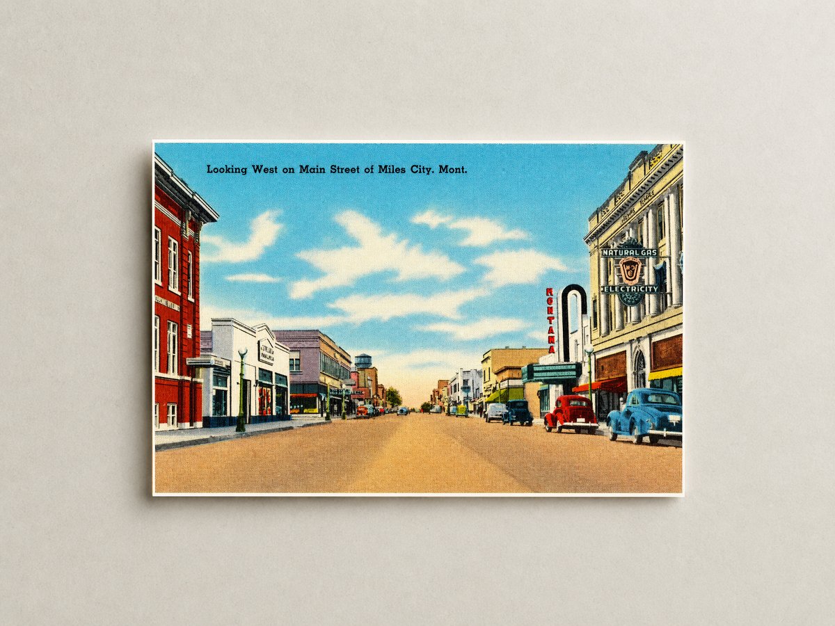 Miles City, MT: Looking West on Main Street of Miles City