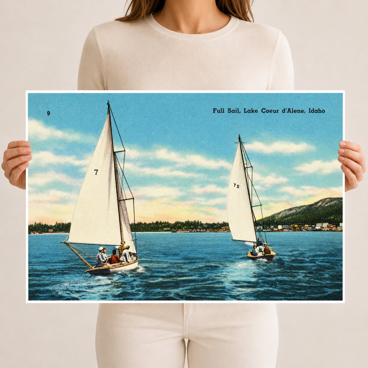 Coeur d'Alene Lake, ID: Full sail, Lake Coeur d'Alene